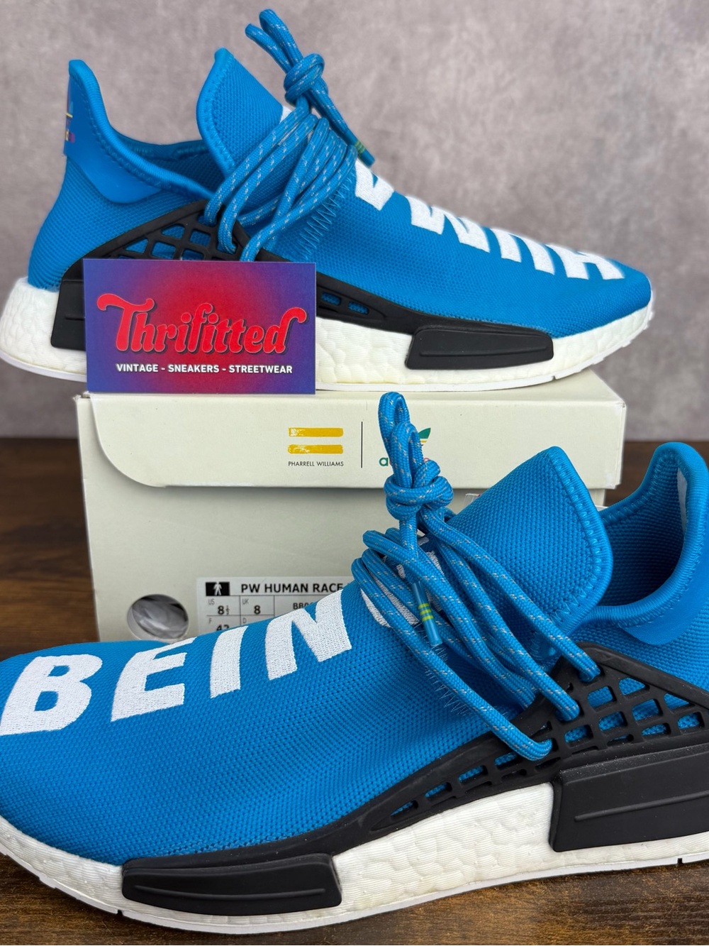 NEW Adidas NMD Hu x Pharrell Human Race Blue Size 8.5 BB0618 Men’s Shoes OG Rare